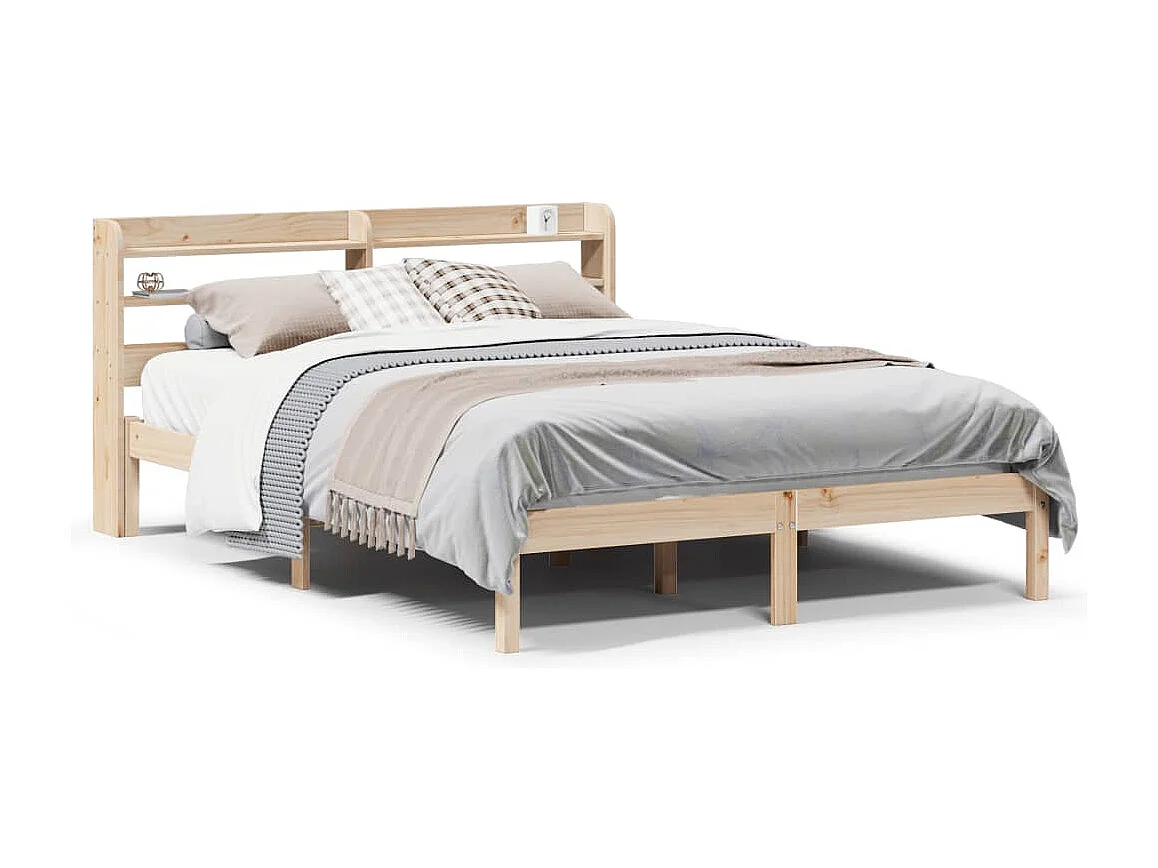 Cadre de lit sans matelas 135x190 cm bois de pin massif