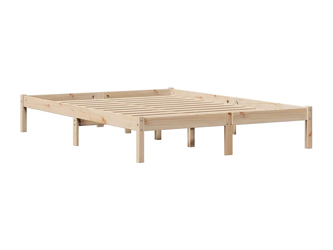 Cadre de lit sans matelas 135x190 cm bois de pin massif