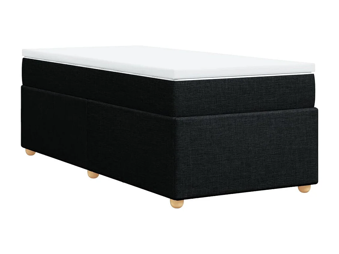 Sommier à lattes de lit et matelas Noir 80x200 cm Tissu