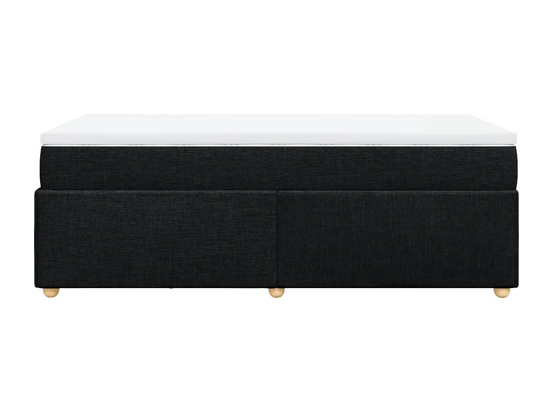 Sommier à lattes de lit et matelas Noir 80x200 cm Tissu