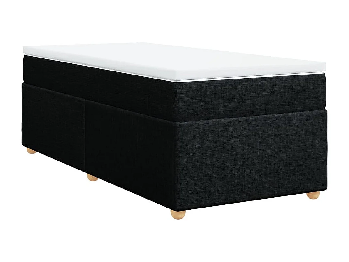 Sommier à lattes de lit et matelas Noir 80x200 cm Tissu