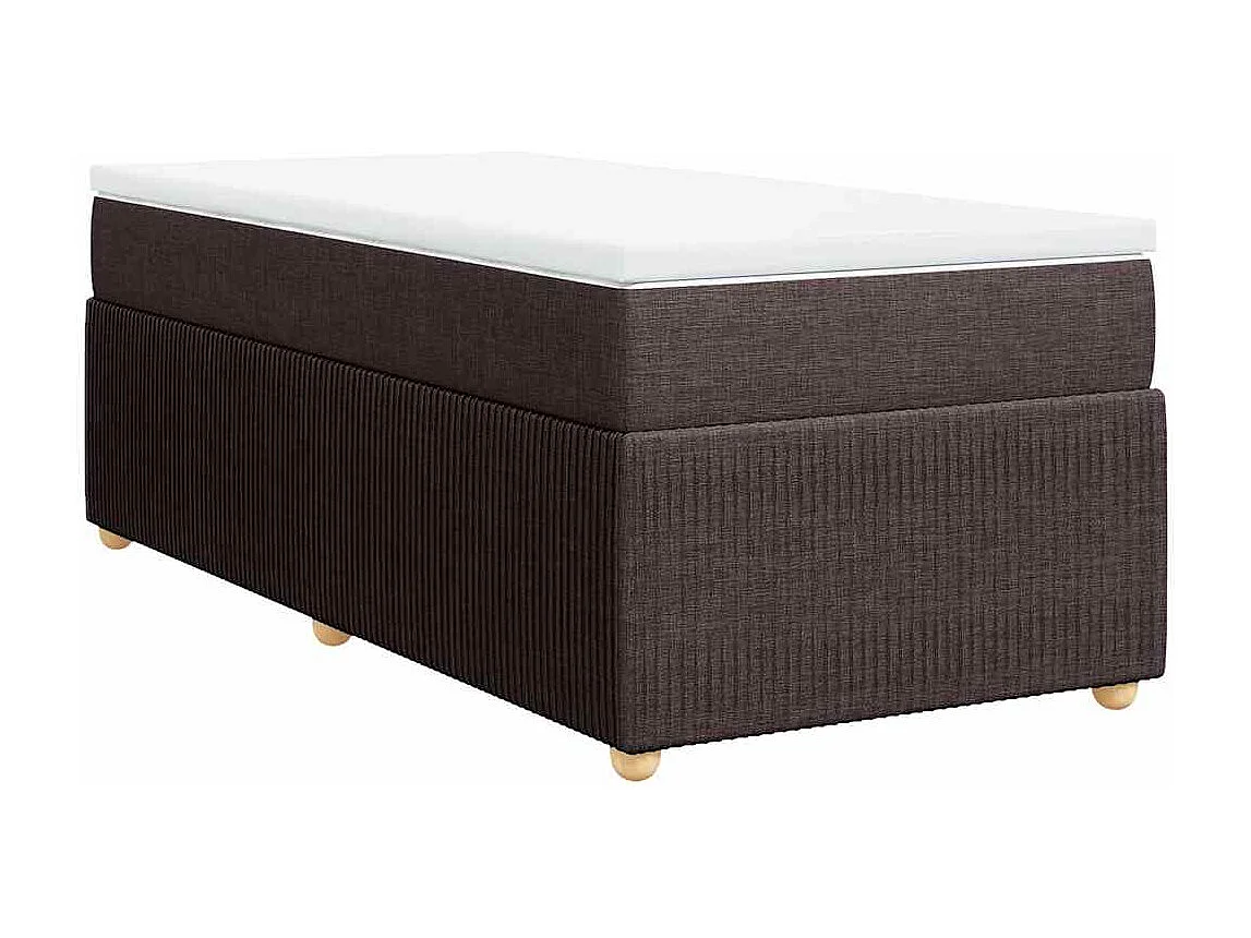Boxspring met matras stof donkerbruin 80x200 cm