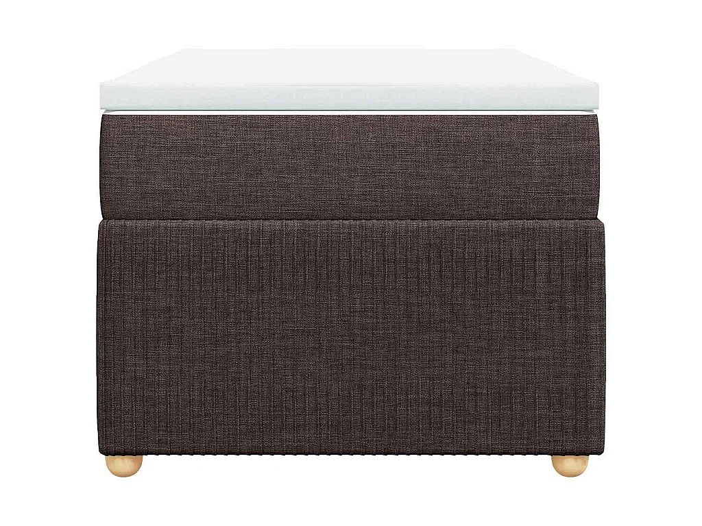 Cama box spring con colchón tela marrón oscuro 80x200 cm