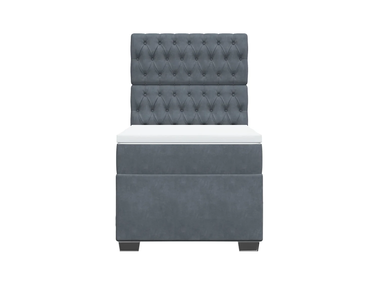 Sommier à lattes de lit et matelas Gris foncé 80x200 cm Velours