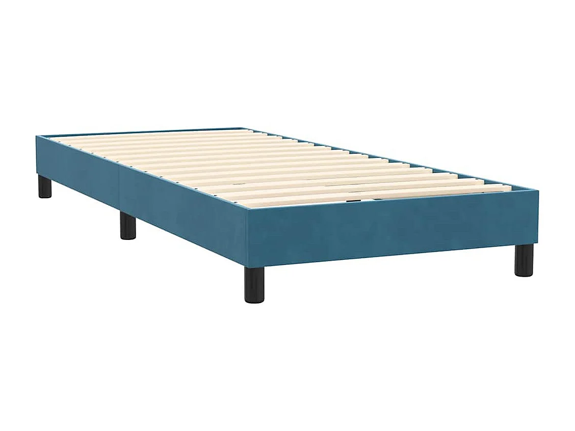 Boxspring met matras fluweel donkerblauw 80x220 cm