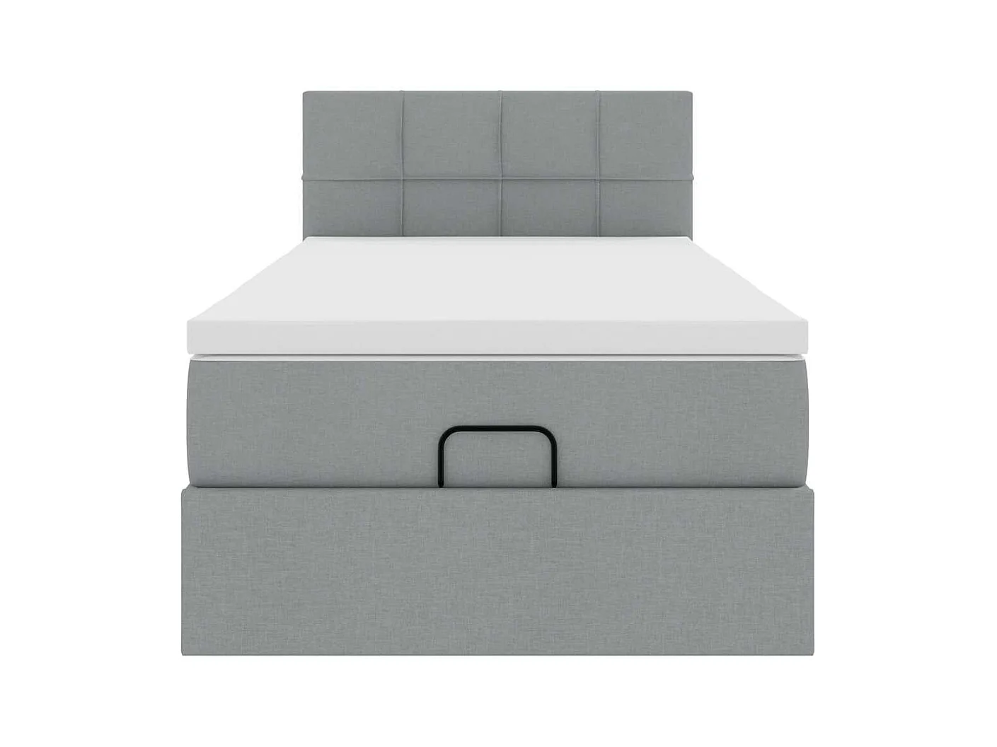 Cadre de lit ottoman avec matelas gris clair 80x200 cm tissu