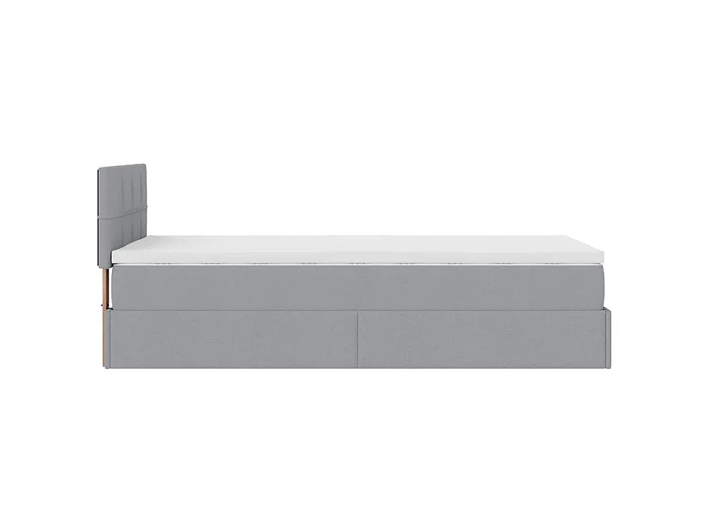 Cadre de lit ottoman avec matelas gris clair 80x200 cm tissu