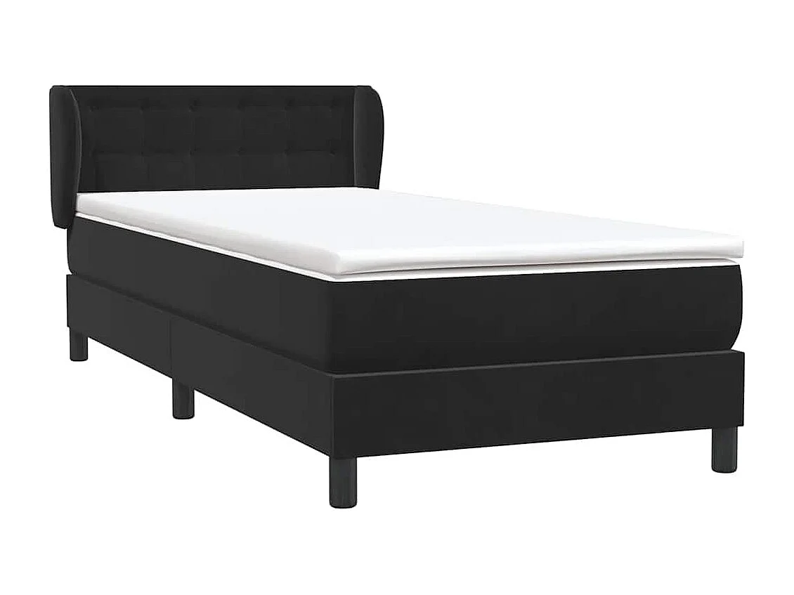 Boxspringbett mit Matratze Schwarz 80x220 cm Samt