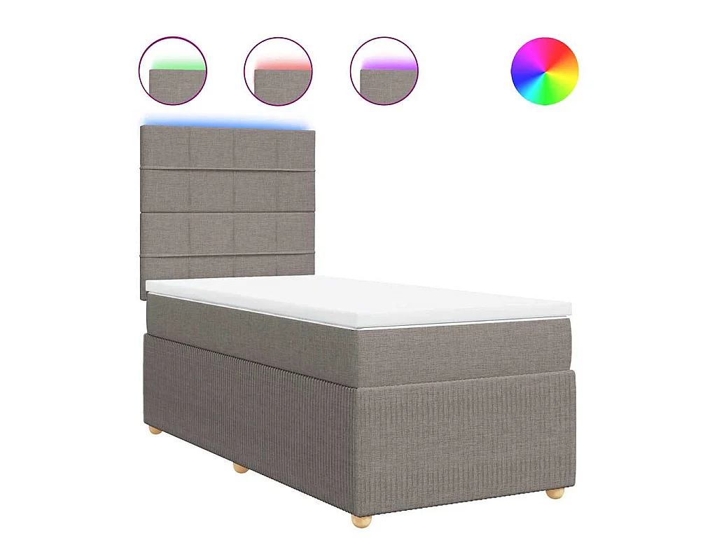 Boxspringbett mit Matratze Taupe 80x200 cm Stoff