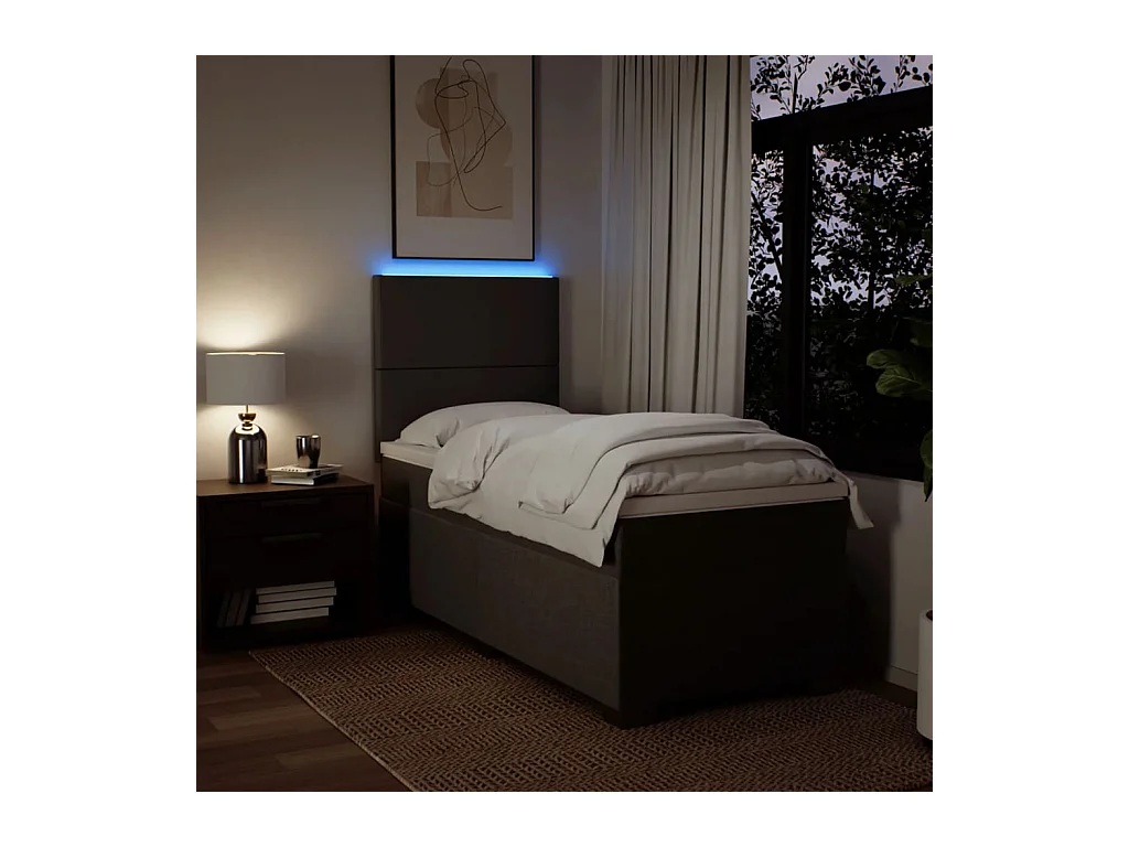 Sommier à lattes de lit avec matelas gris clair 80x200 cm tissu