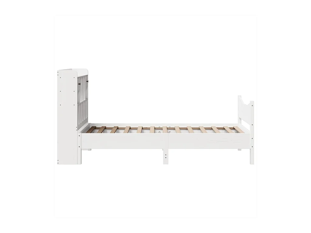 Bedframe zonder matras massief grenenhout wit 75x190 cm
