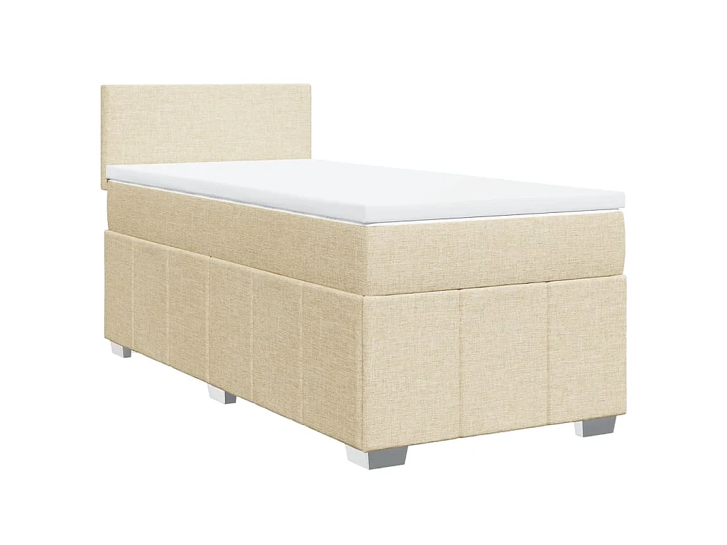 Cama com molas/colchão 80x200 cm tecido cor crème