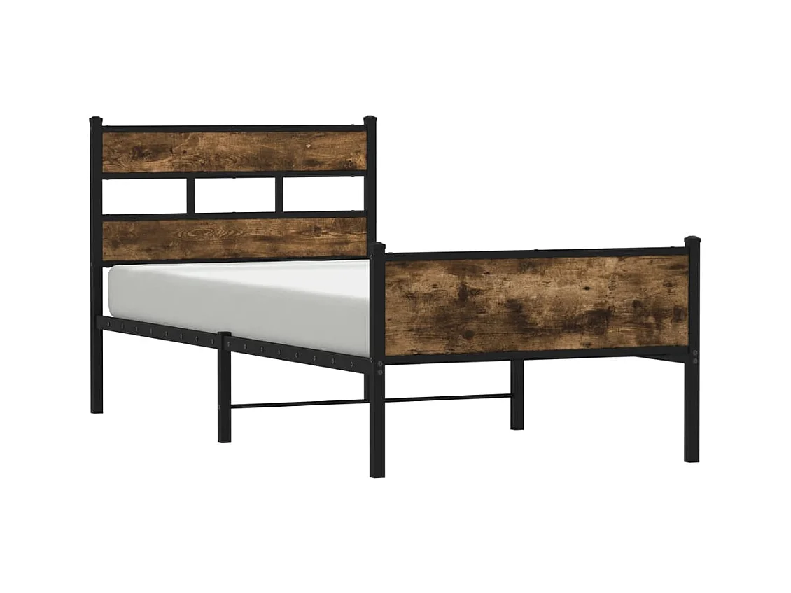 Bettgestell ohne Matratze Räuchereiche 80x200 cm Holzwerkstoff