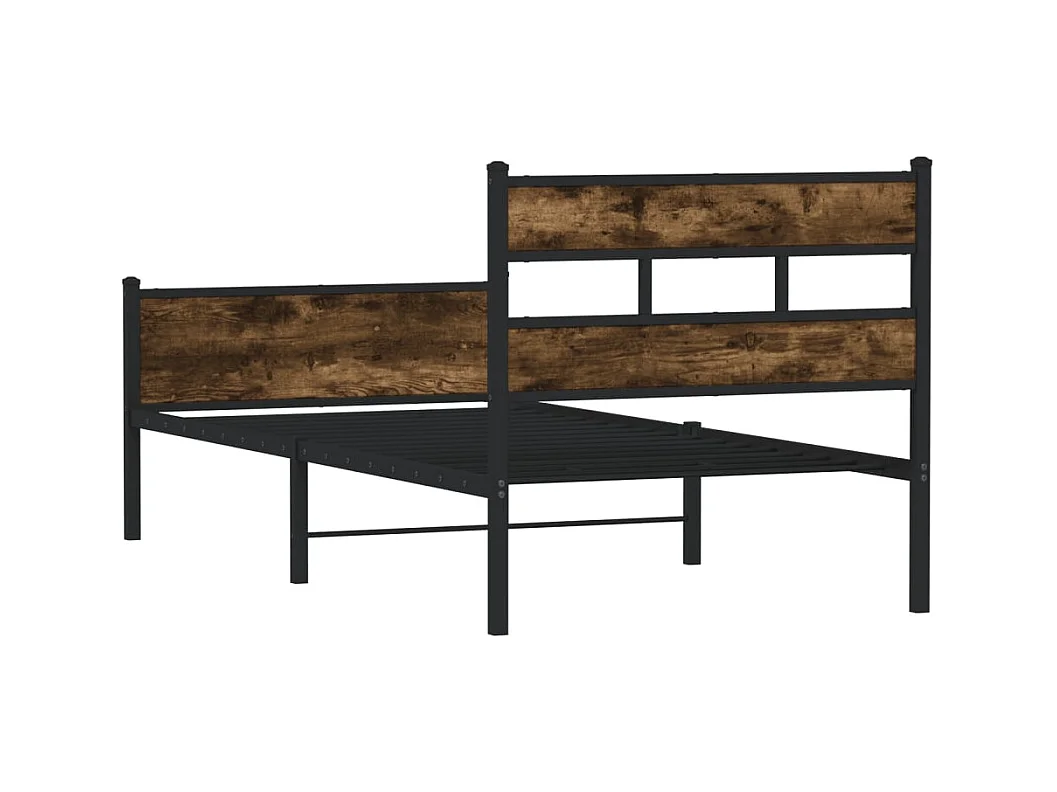 Bettgestell ohne Matratze Räuchereiche 80x200 cm Holzwerkstoff