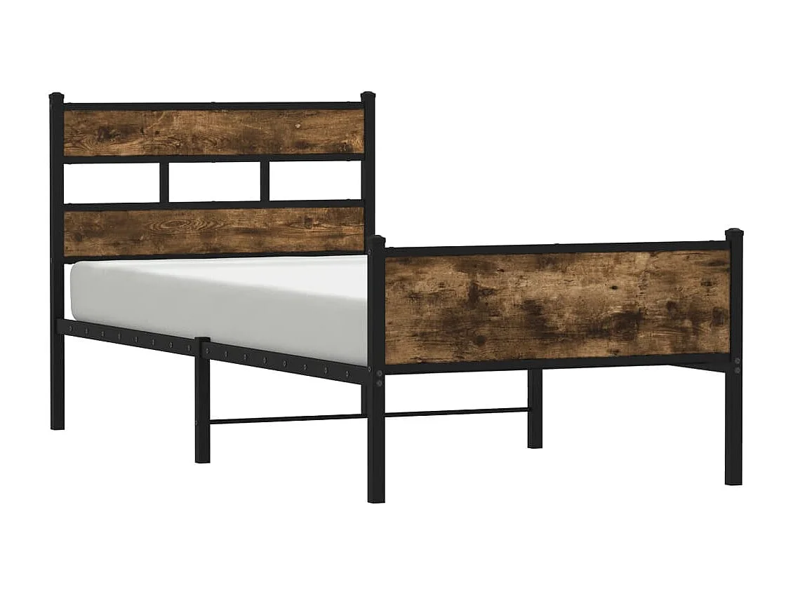 Cadre de lit sans matelas chêne fumé 80x200cm bois d'ingénierie