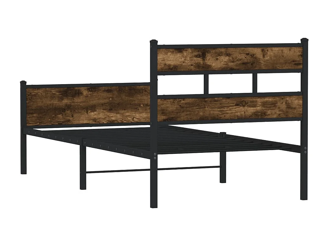 Cadre de lit sans matelas chêne fumé 80x200cm bois d'ingénierie
