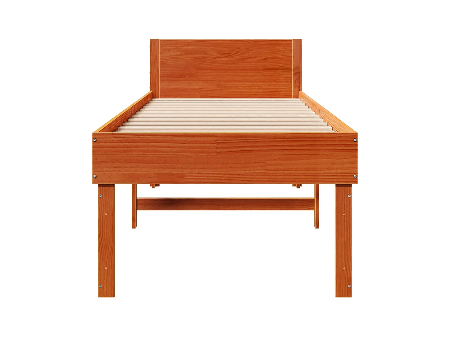 Cadre de lit sans matelas cire marron 75x190 cm bois pin massif