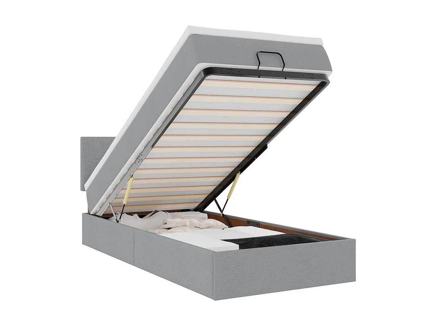 Struttura Letto Pouf con Materasso 80x200 cm in Tessuto