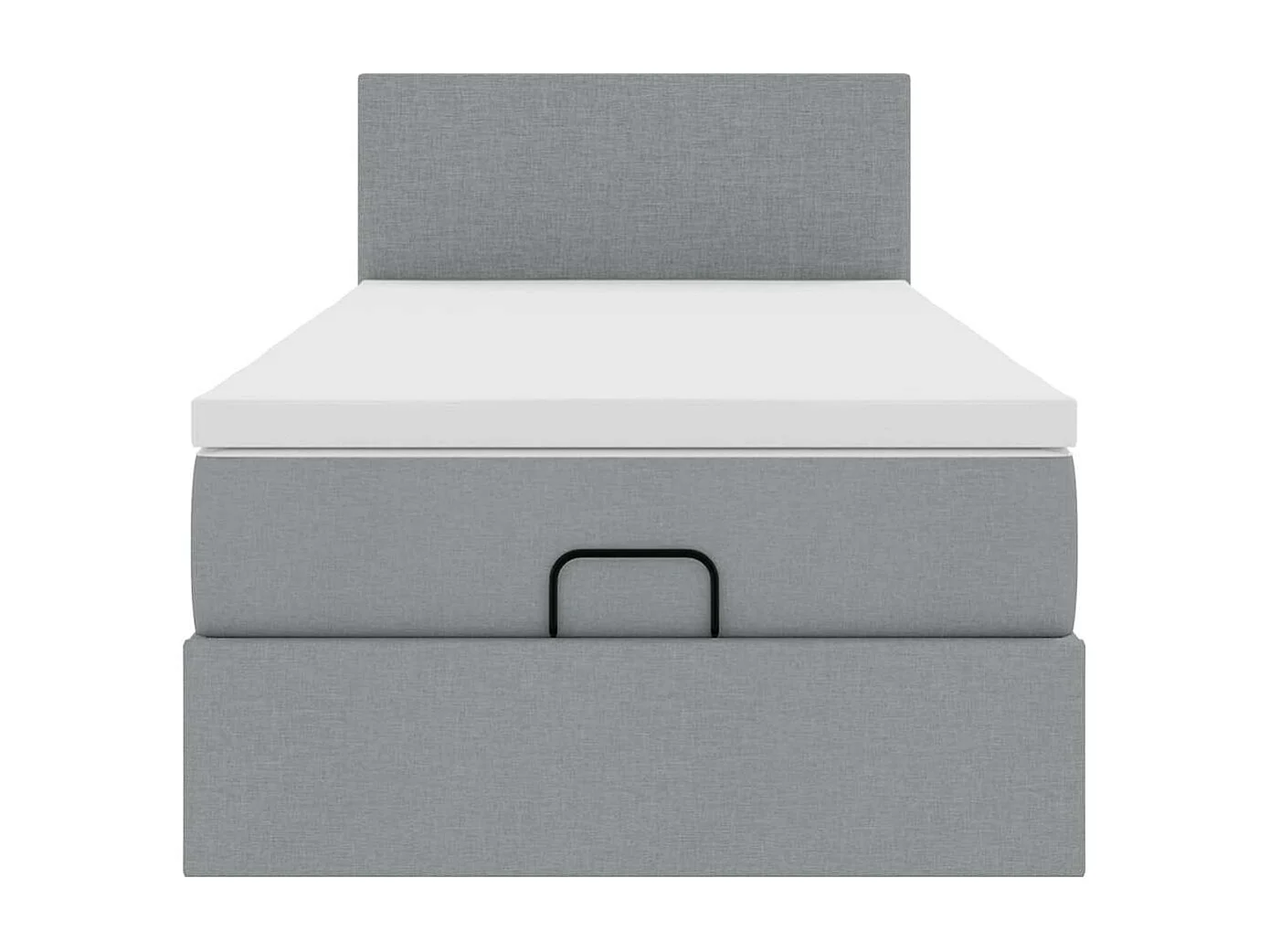 Cadre de lit ottoman avec matelas gris clair 80x200 cm tissu