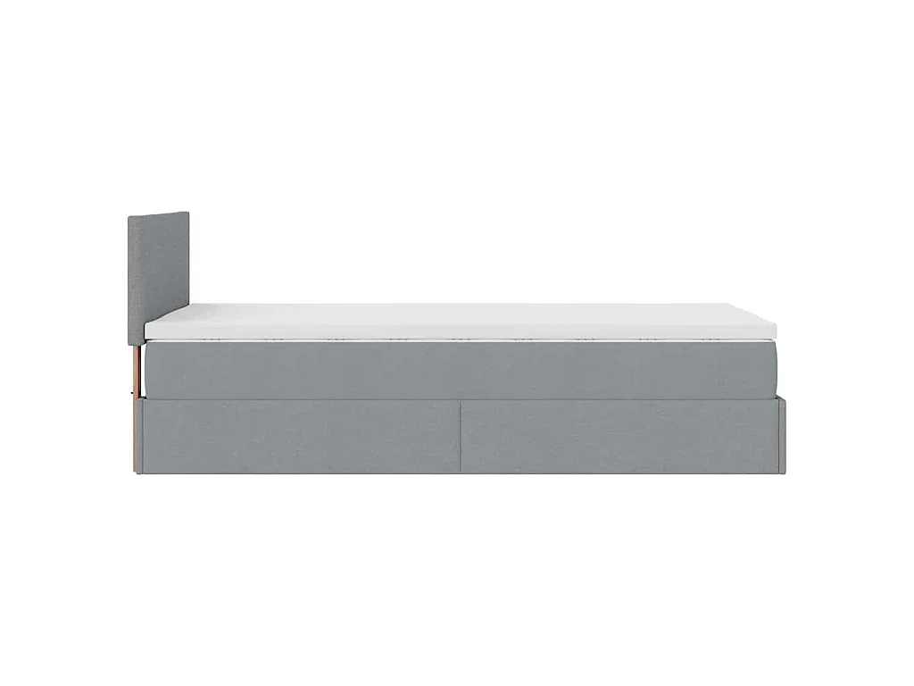 Ottoman bed met matras 80x200cm stof lichtgrijs