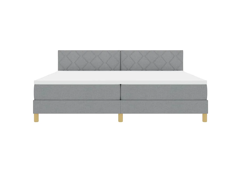 Letto a molle con cuscino Grigio chiaro 200 x 200 cm Tessuto