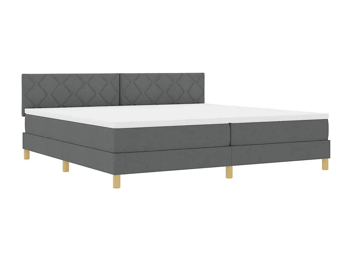 Cama box spring com colchão Cinza Escuro 200 x 200 cm tecido