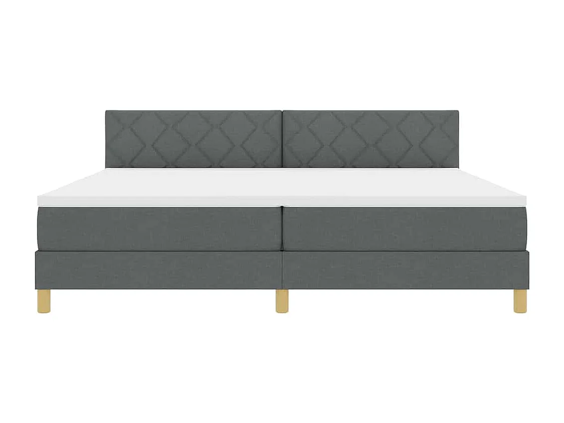 Cama box spring com colchão Cinza Escuro 200 x 200 cm tecido
