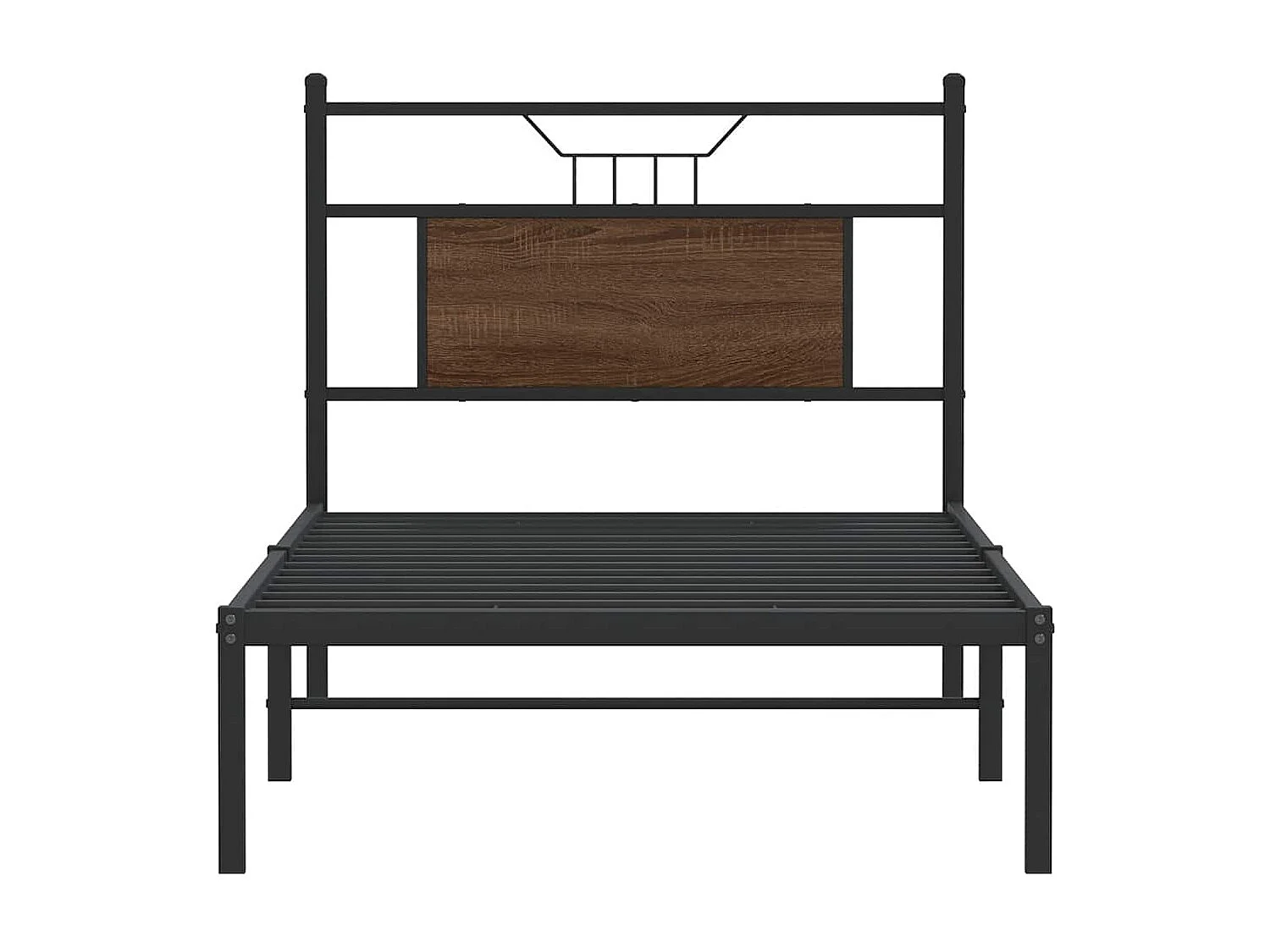 Estructura de cama sin colchón madera marrón roble 75x190 cm