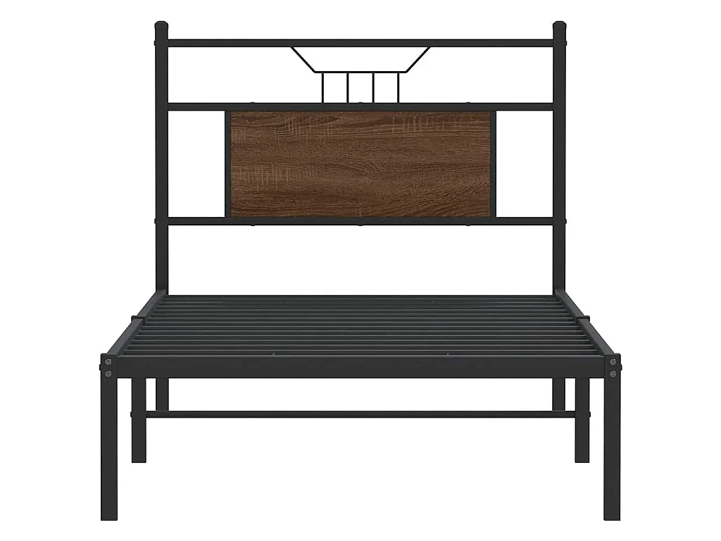 Cadre de lit sans matelas chêne marron 75x190cm bois ingénierie
