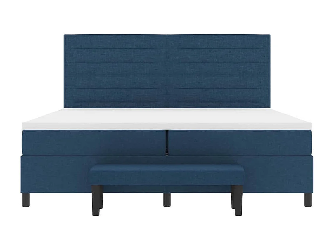 Letto a molle con materasso Blu 200 x 200 cm Tessuto