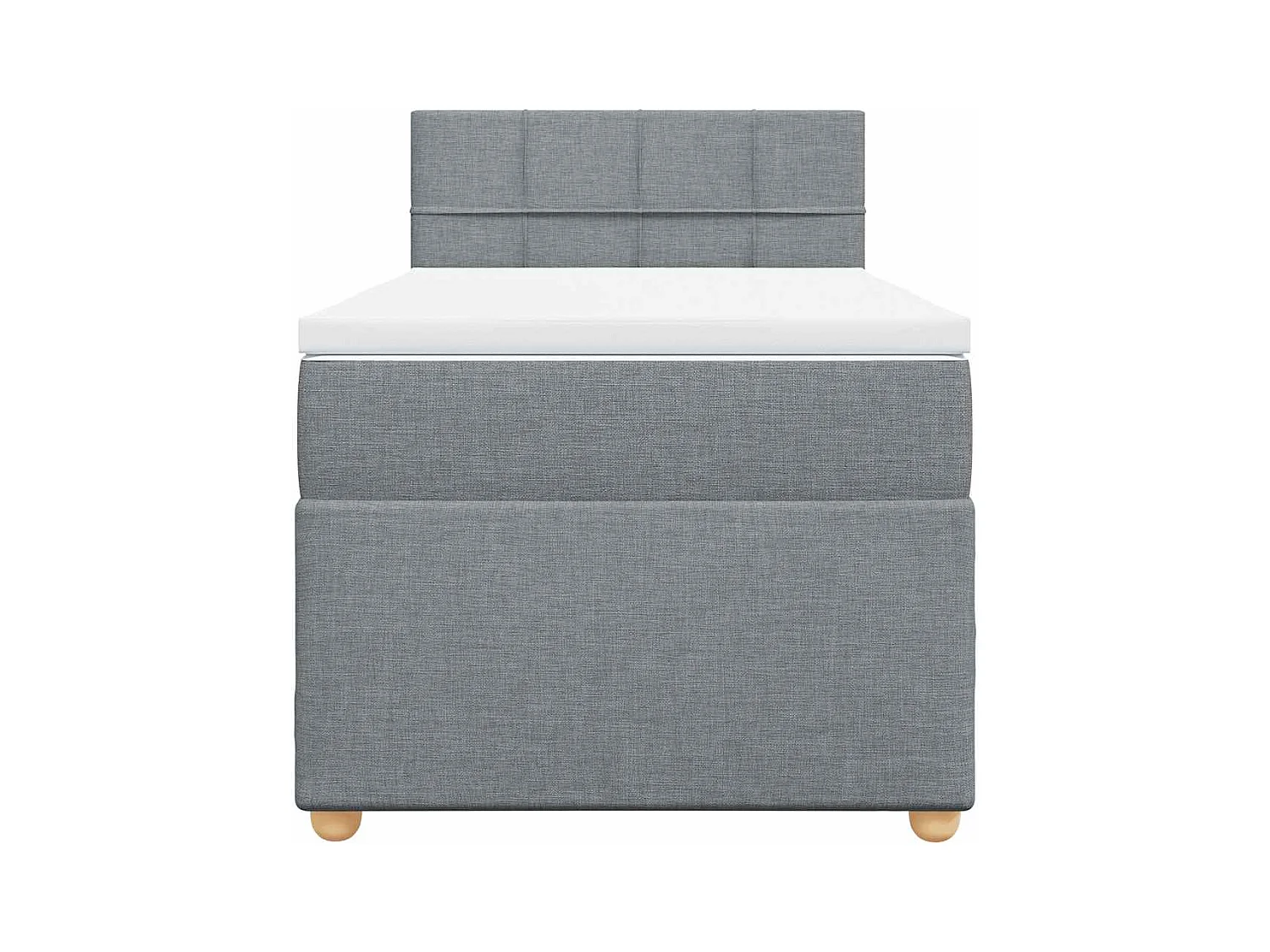 Boxspringbett mit Matratze Hellgrau 80x200 cm Stoff