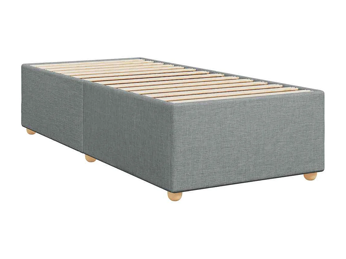 Boxspringbett mit Matratze Hellgrau 80x200 cm Stoff