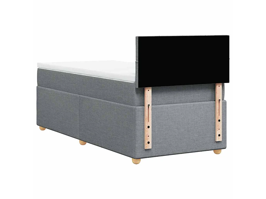 Boxspring met matras stof lichtgrijs 80x200 cm