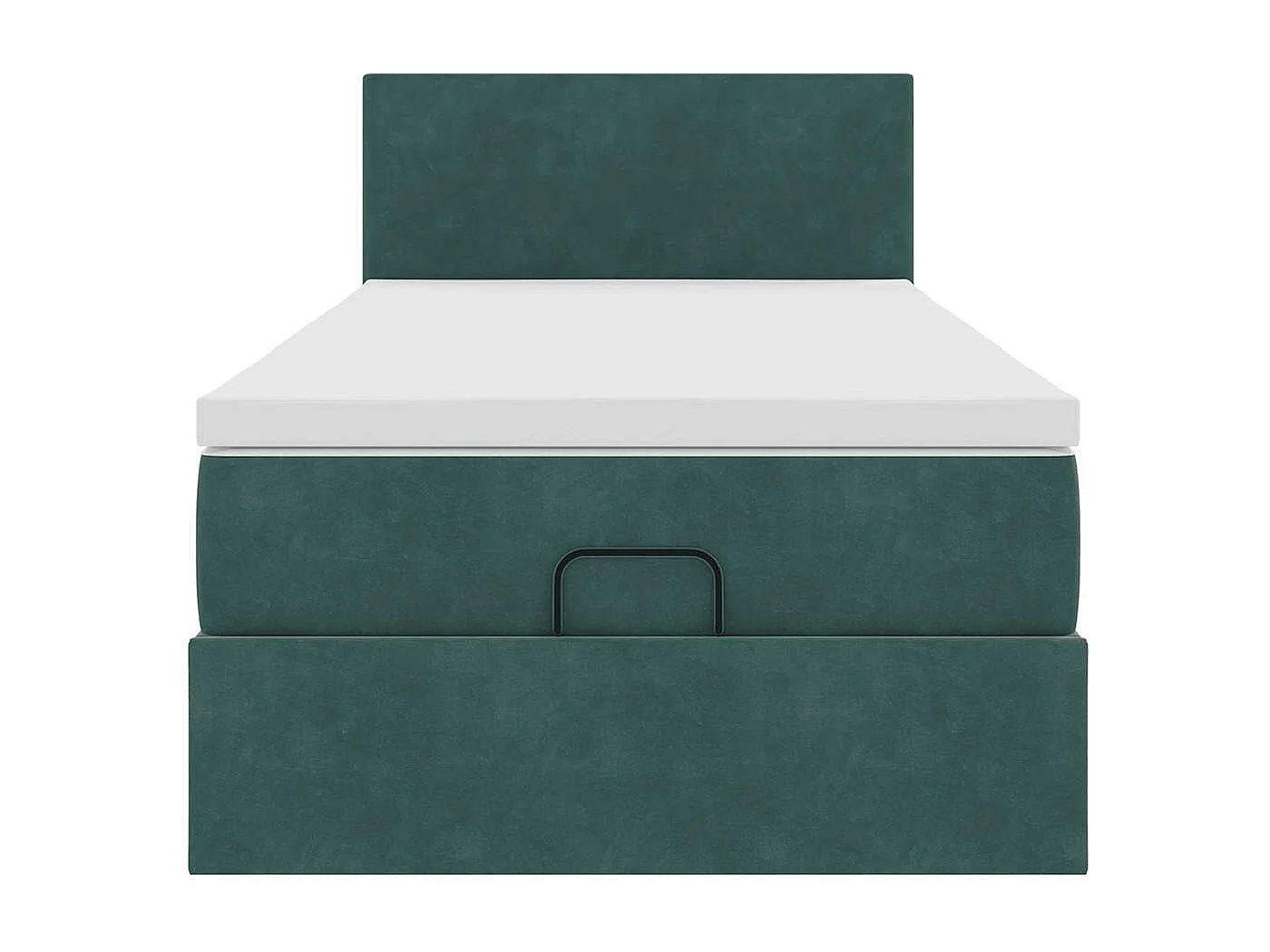 Cadre de lit ottoman avec matelas vert foncé 80x200 cm velours