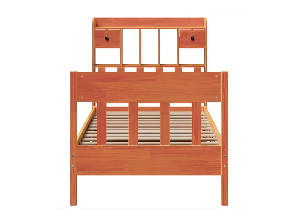 Cadre de lit sans matelas cire marron 75x190 cm bois pin massif