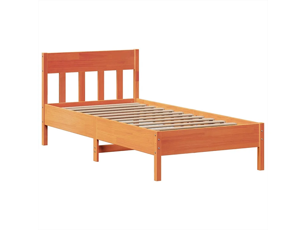 Letto senza Materasso Marrone Cera 75x190 cm in Legno di Pino