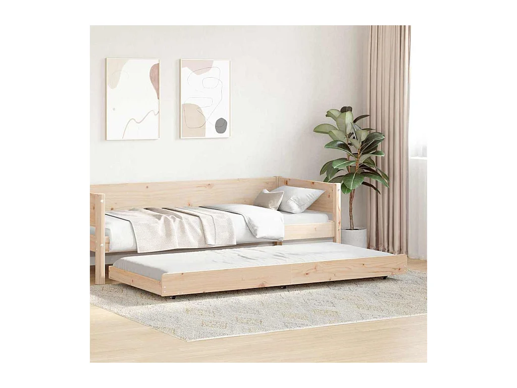 Bettgestell Braun 80 x 200 cm Massivholz Kiefer