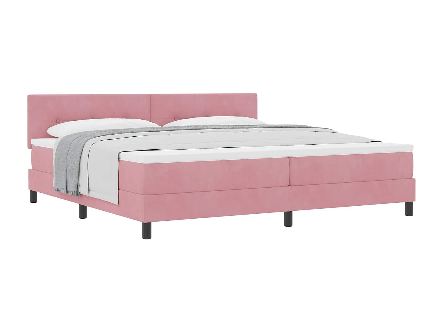 Lit à ressorts avec matelas Rose 200 x 200 cm Velours