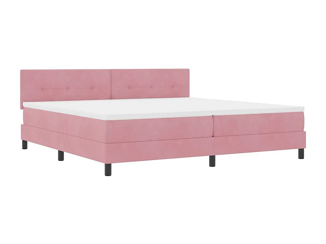 Lit à ressorts avec matelas Rose 200 x 200 cm Velours