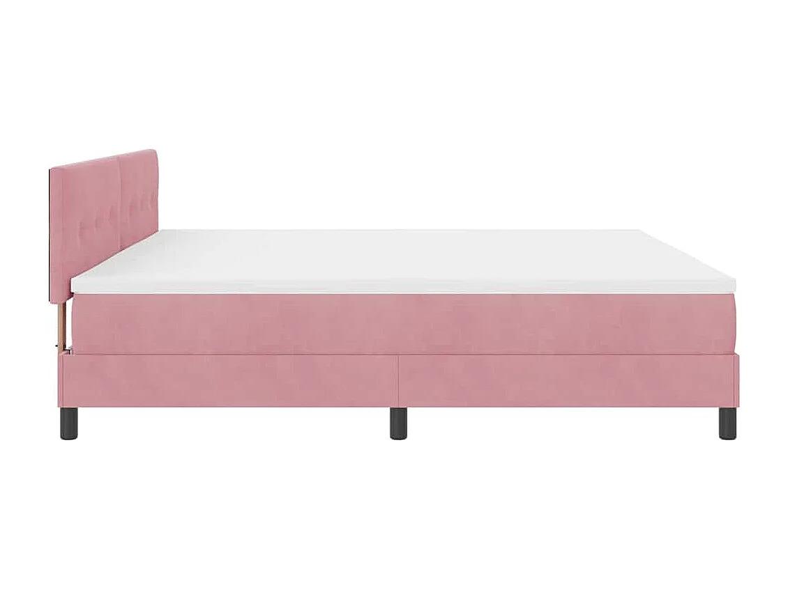 Lit à ressorts avec matelas Rose 200 x 200 cm Velours