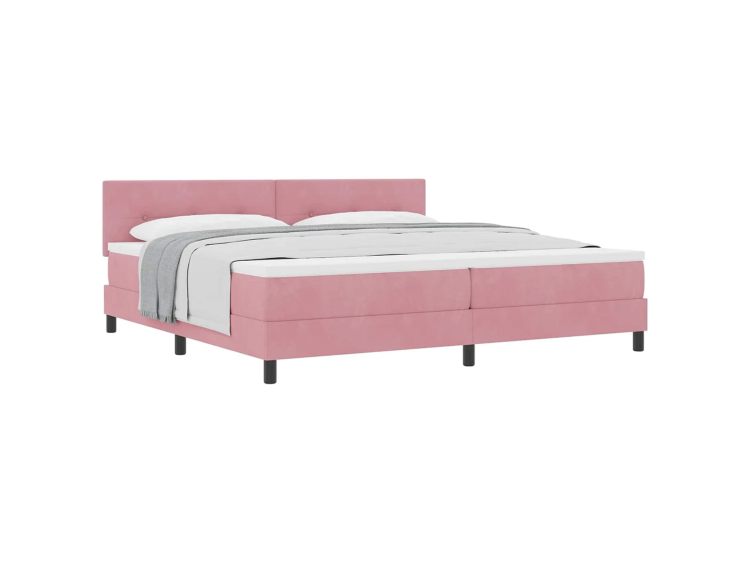 Letto a molle con testiera Rosa 200 x 200 cm Velluto