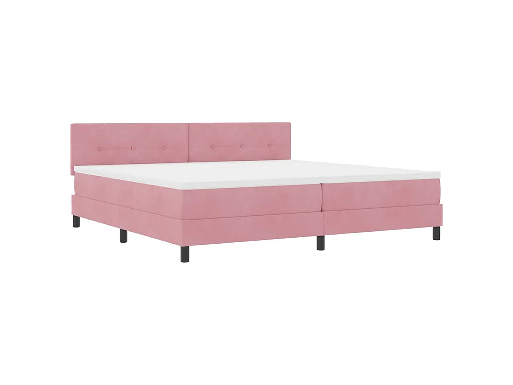 Letto a molle con testiera Rosa 200 x 200 cm Velluto