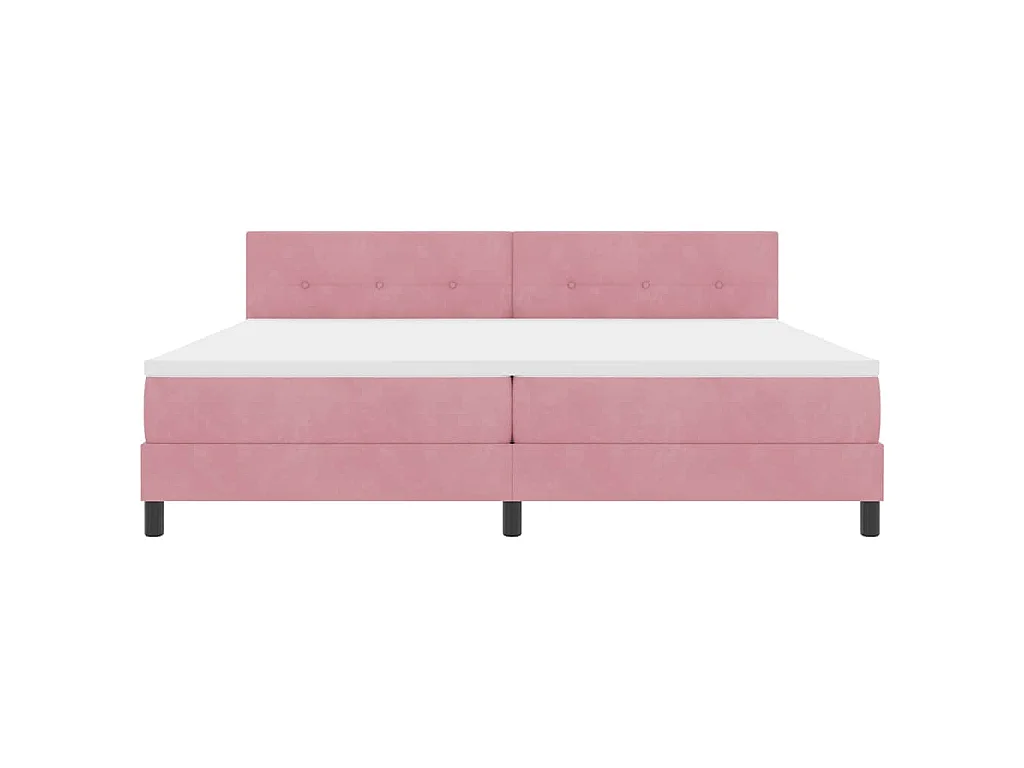 Letto a molle con testiera Rosa 200 x 200 cm Velluto