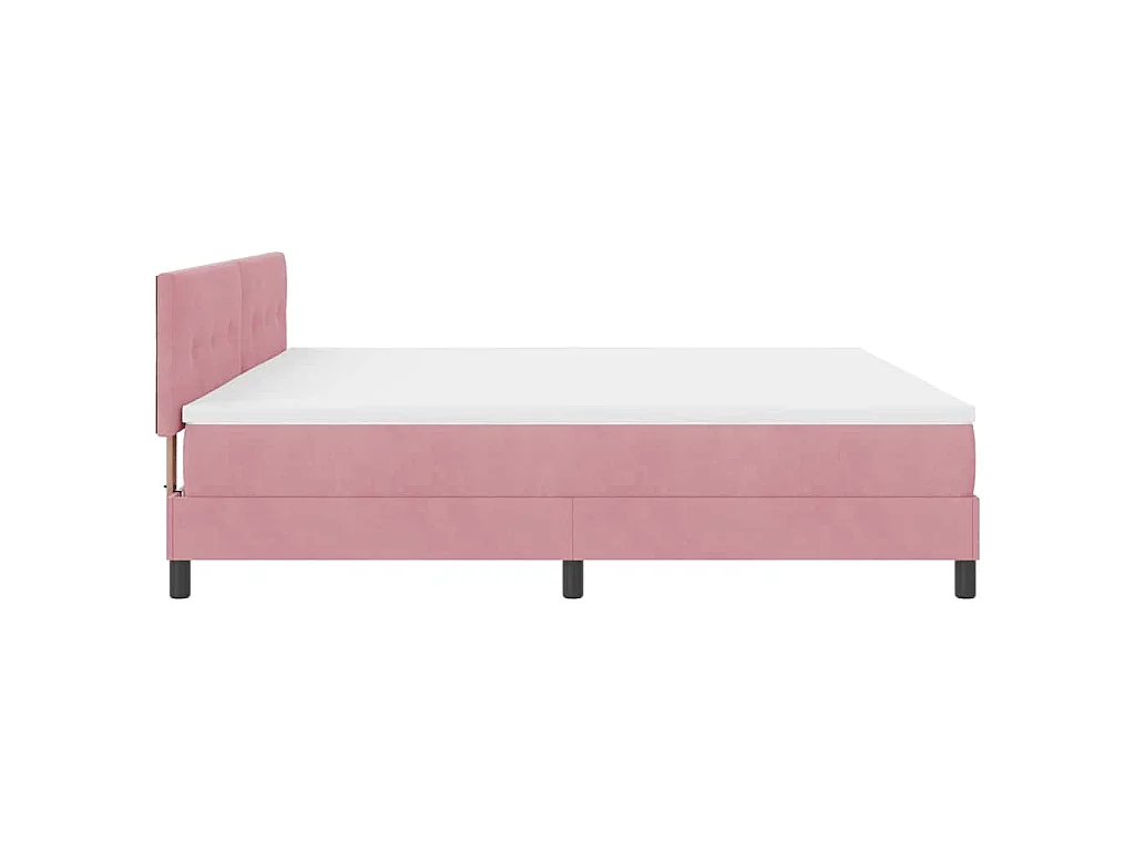 Letto a molle con testiera Rosa 200 x 200 cm Velluto