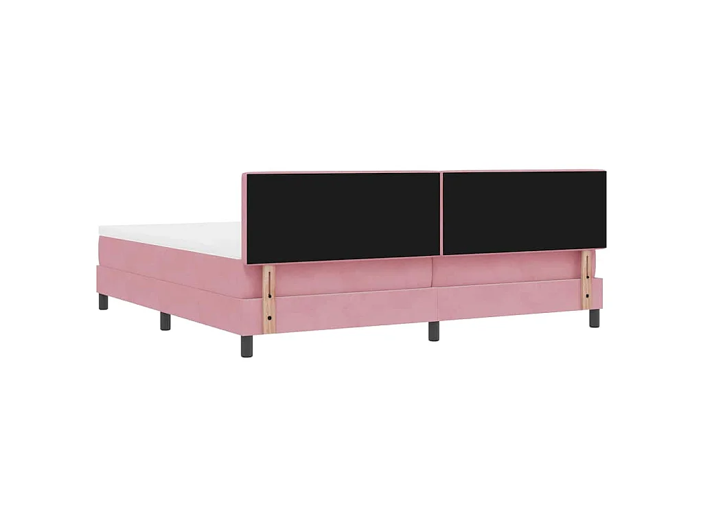 Letto a molle con testiera Rosa 200 x 200 cm Velluto