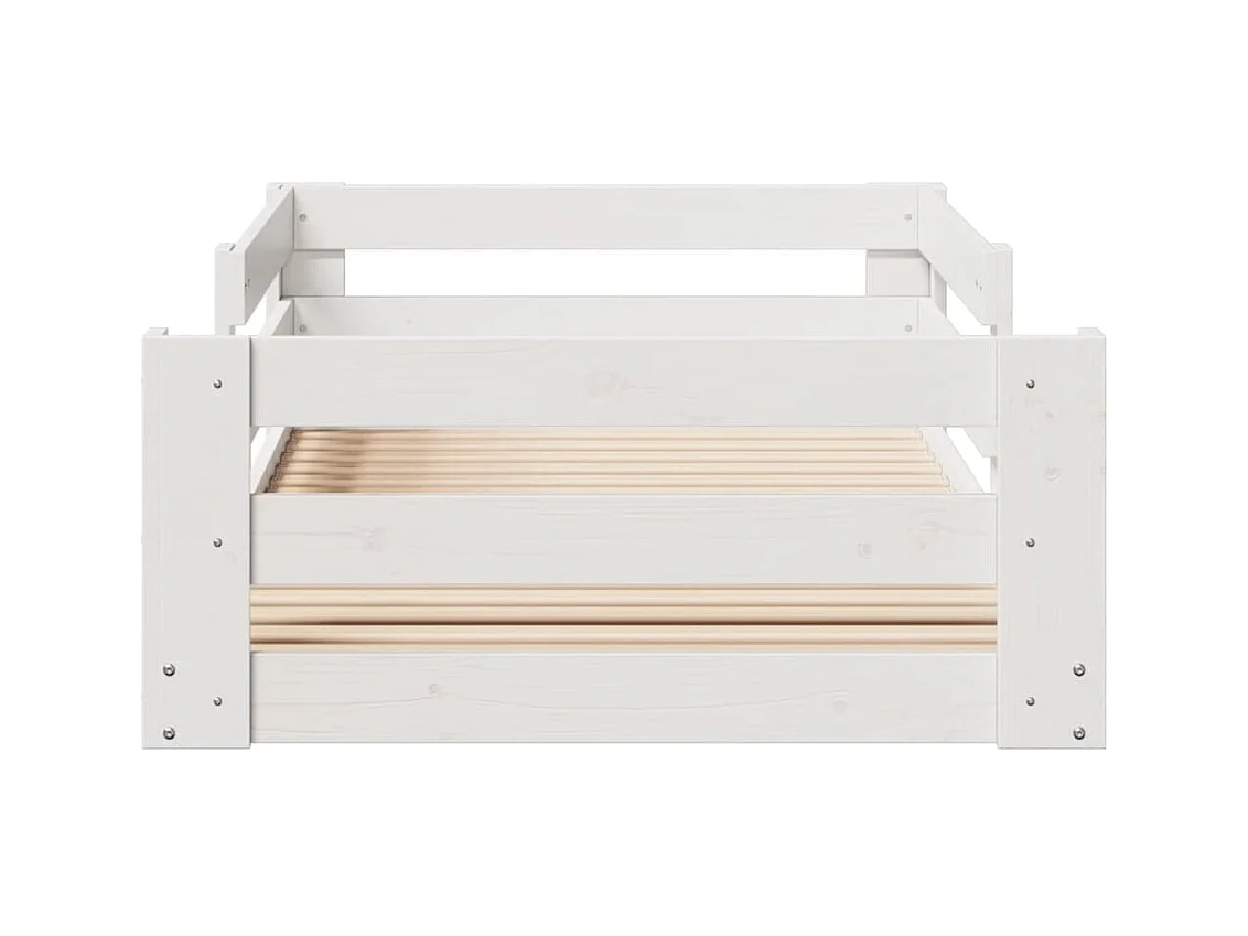 Cadre de lit sans matelas blanc 80x160 cm bois massif de pin