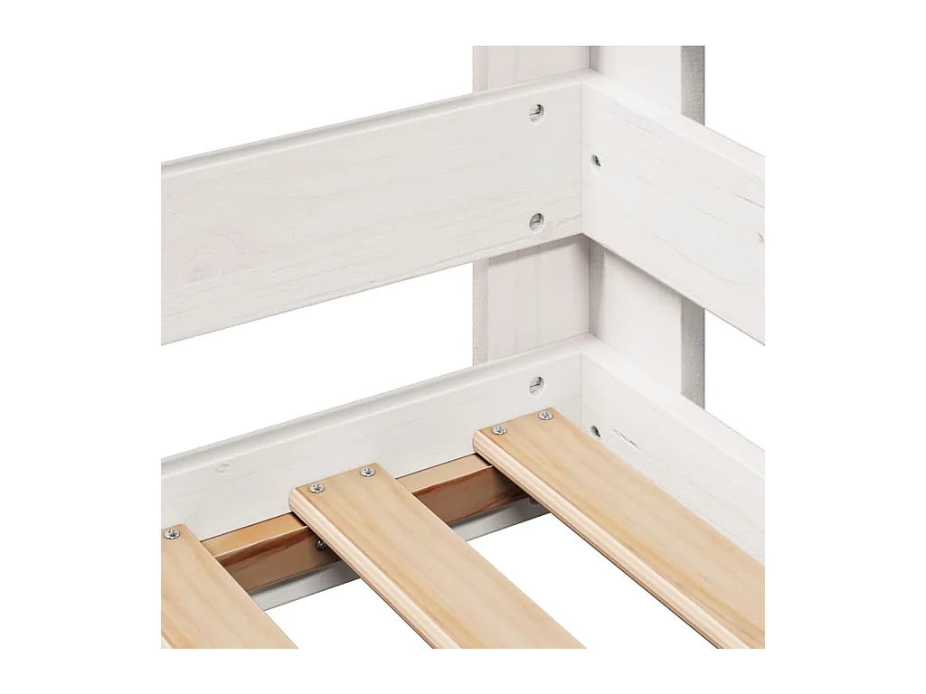 Cadre de lit sans matelas blanc 80x160 cm bois massif de pin