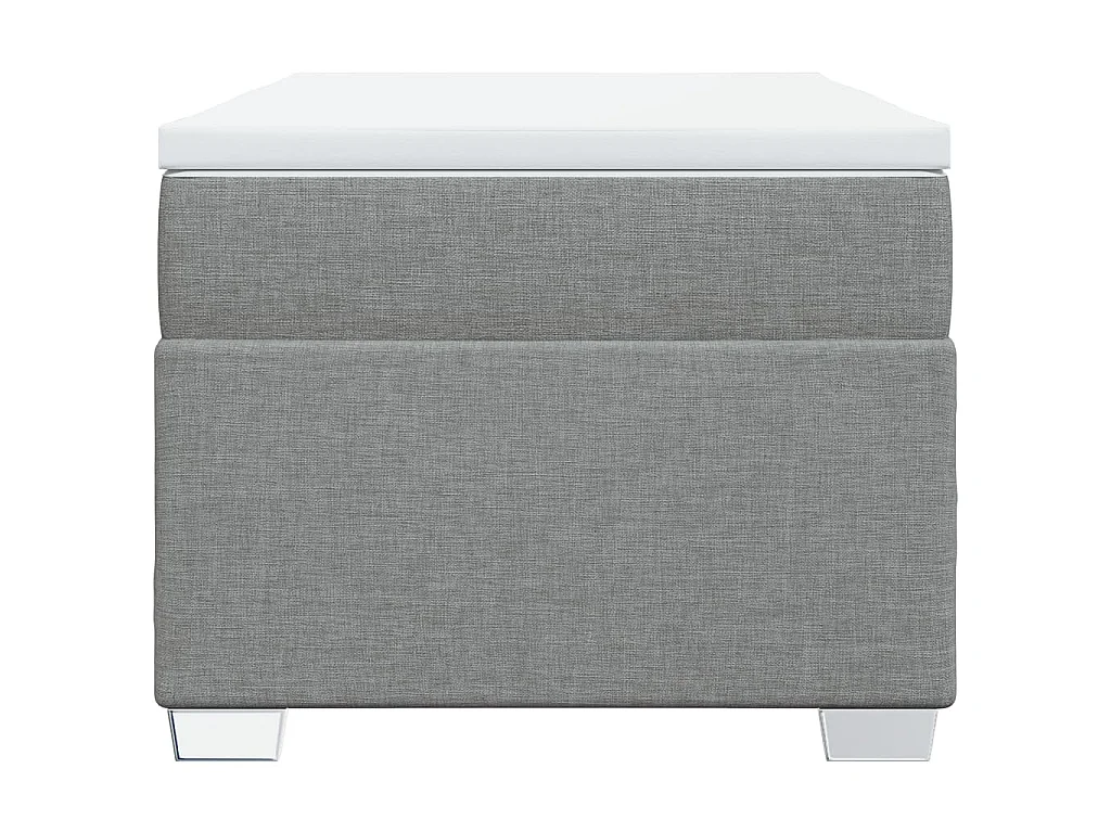 Cama box spring con colchón tela gris claro 80x200 cm