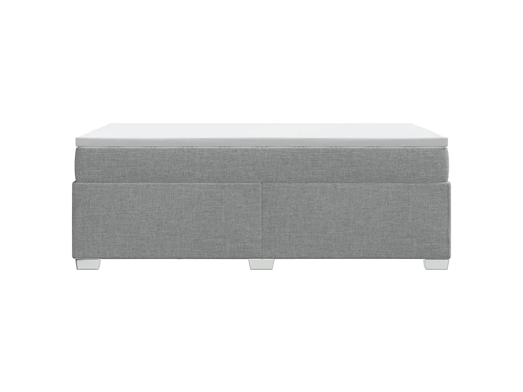 Cama box spring con colchón tela gris claro 80x200 cm