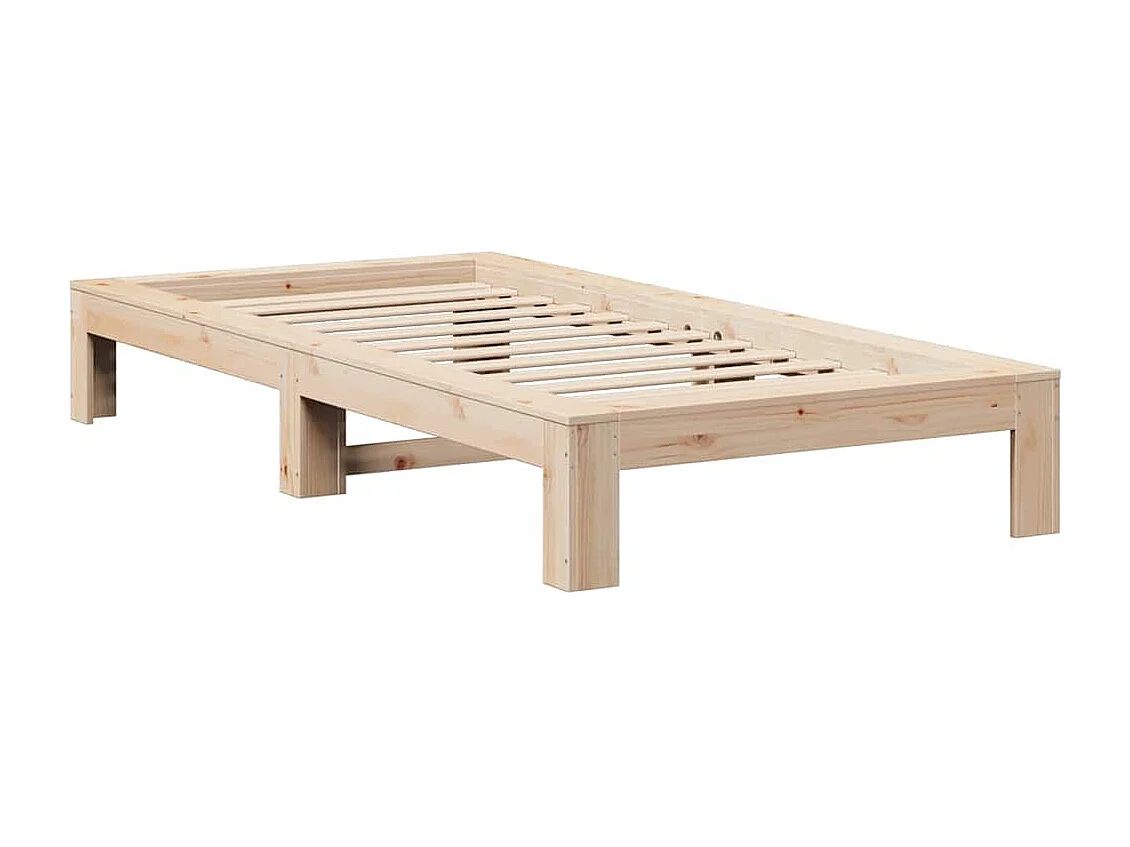 Cadre de lit sans matelas 75x190 cm bois de pin massif